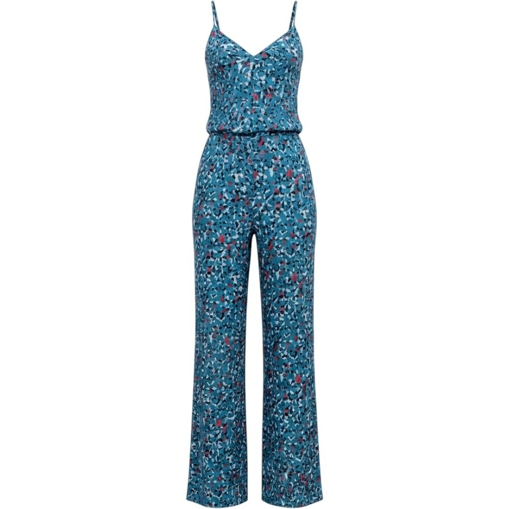 Saloni Loretta Jumpsuit Tropical Leopard Silk Crepe Teal Pink Womens 6 NWT